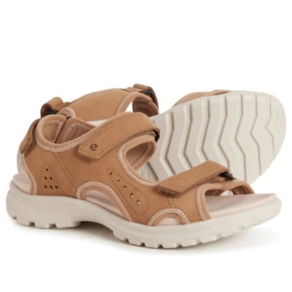 ECCO Women‎ Onroads Sport Sandals Sz 10 - 10.5 Leather Cashmere  Athletic Sport